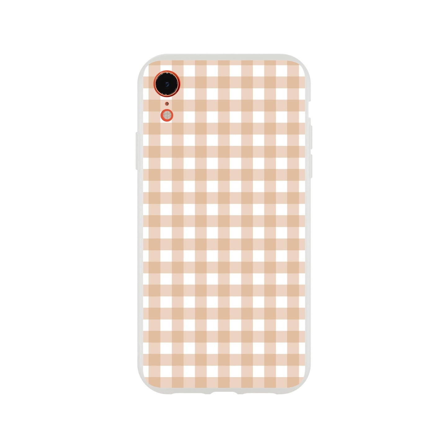 Tan and White Gingham Pattern Phone Case - Stylish and Protective