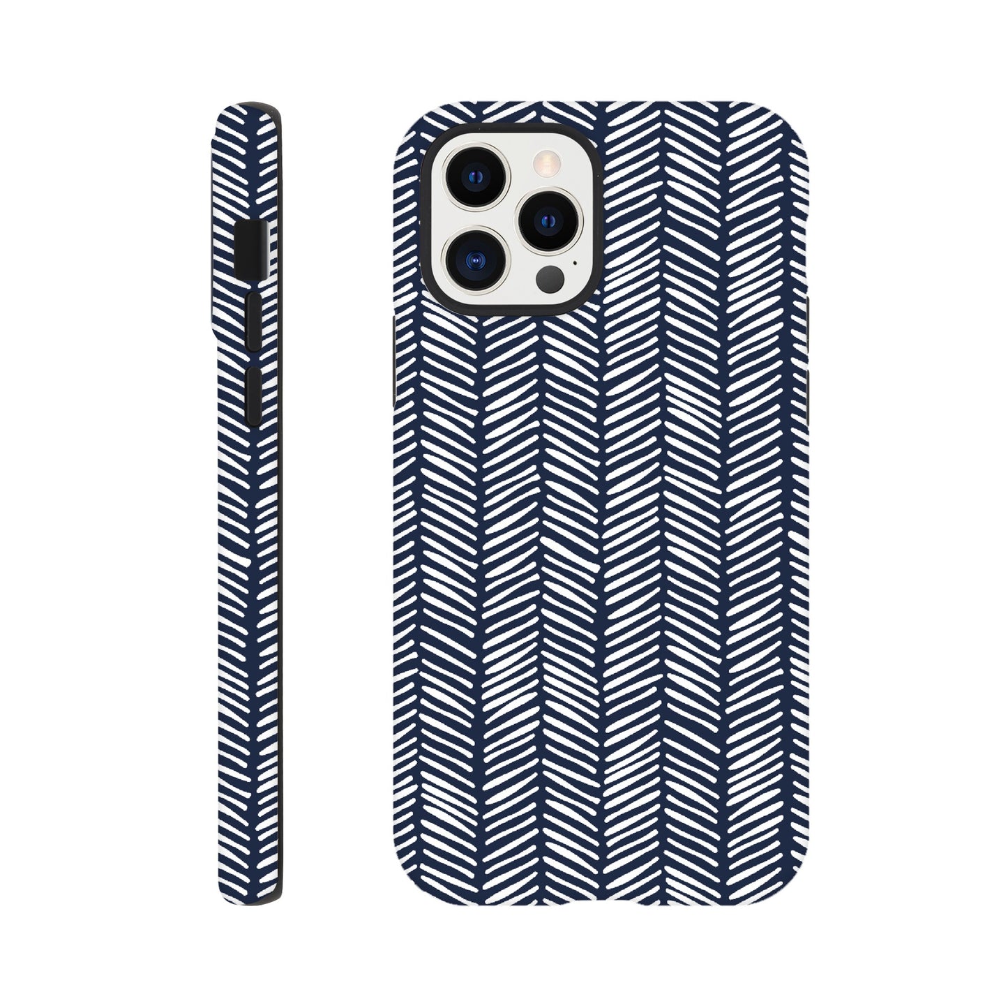 Herringbone Pattern in Navy Blue - Phone Case