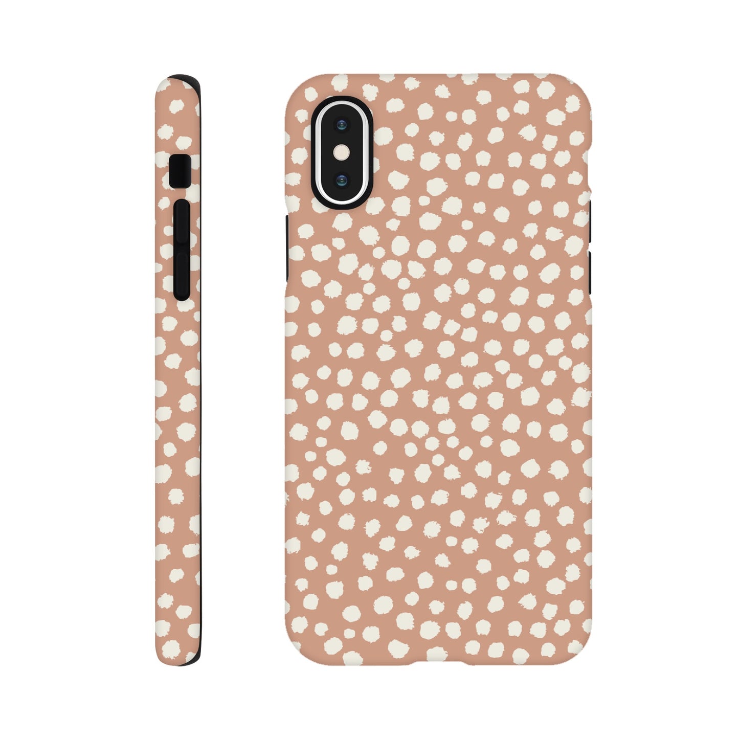 Dots Painted White on Tan - Phone Case