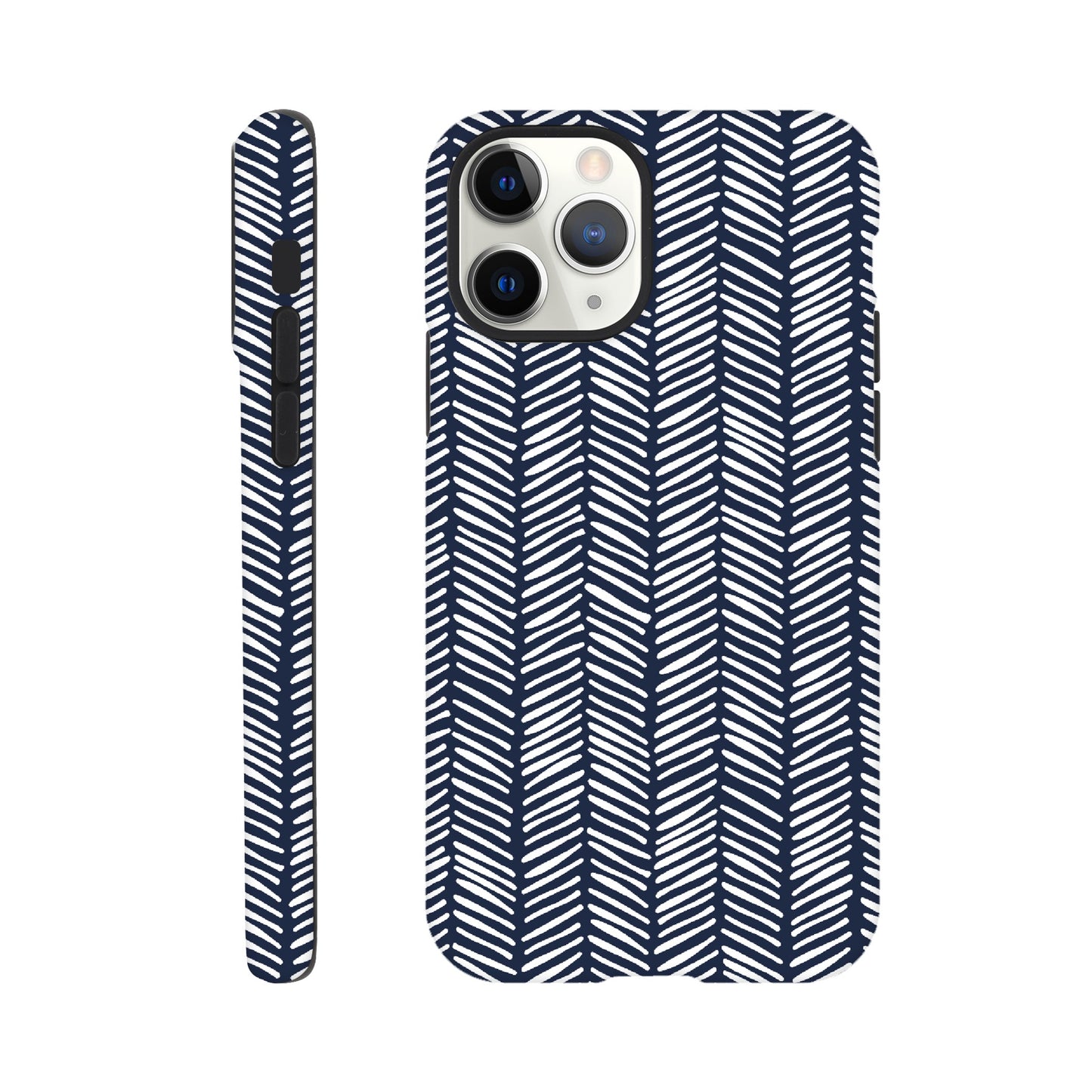 Herringbone Pattern in Navy Blue - Phone Case