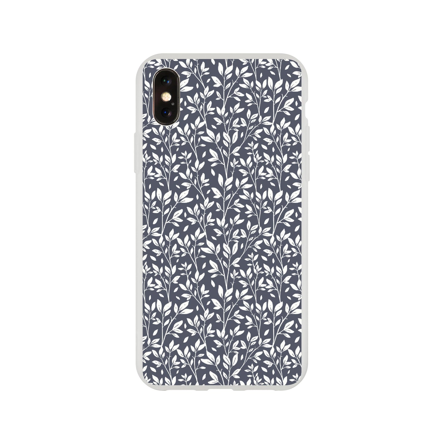 Deep Grey Botanical Leaves Phone Case - Stylish & Protective