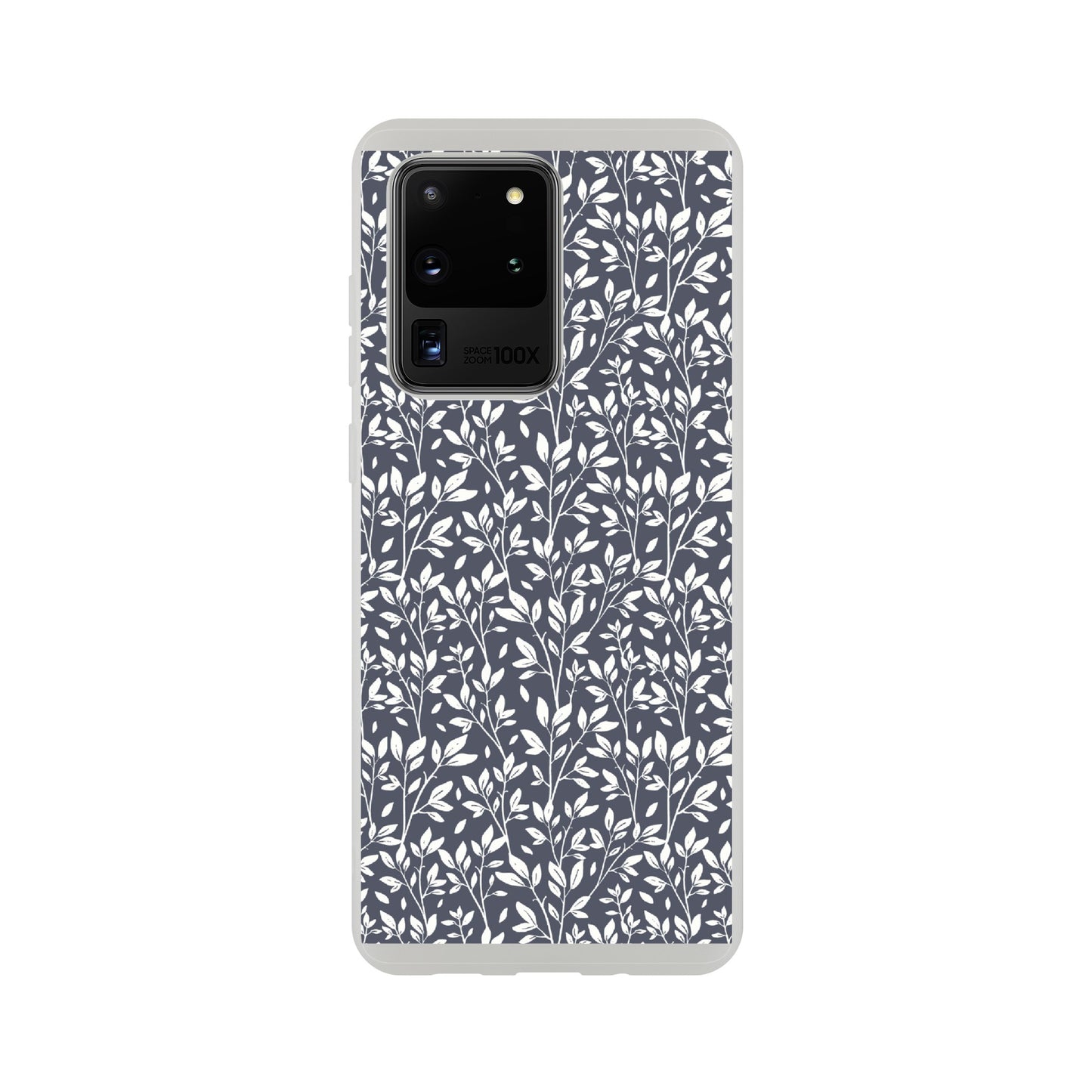 Deep Grey Botanical Leaves Phone Case - Stylish & Protective