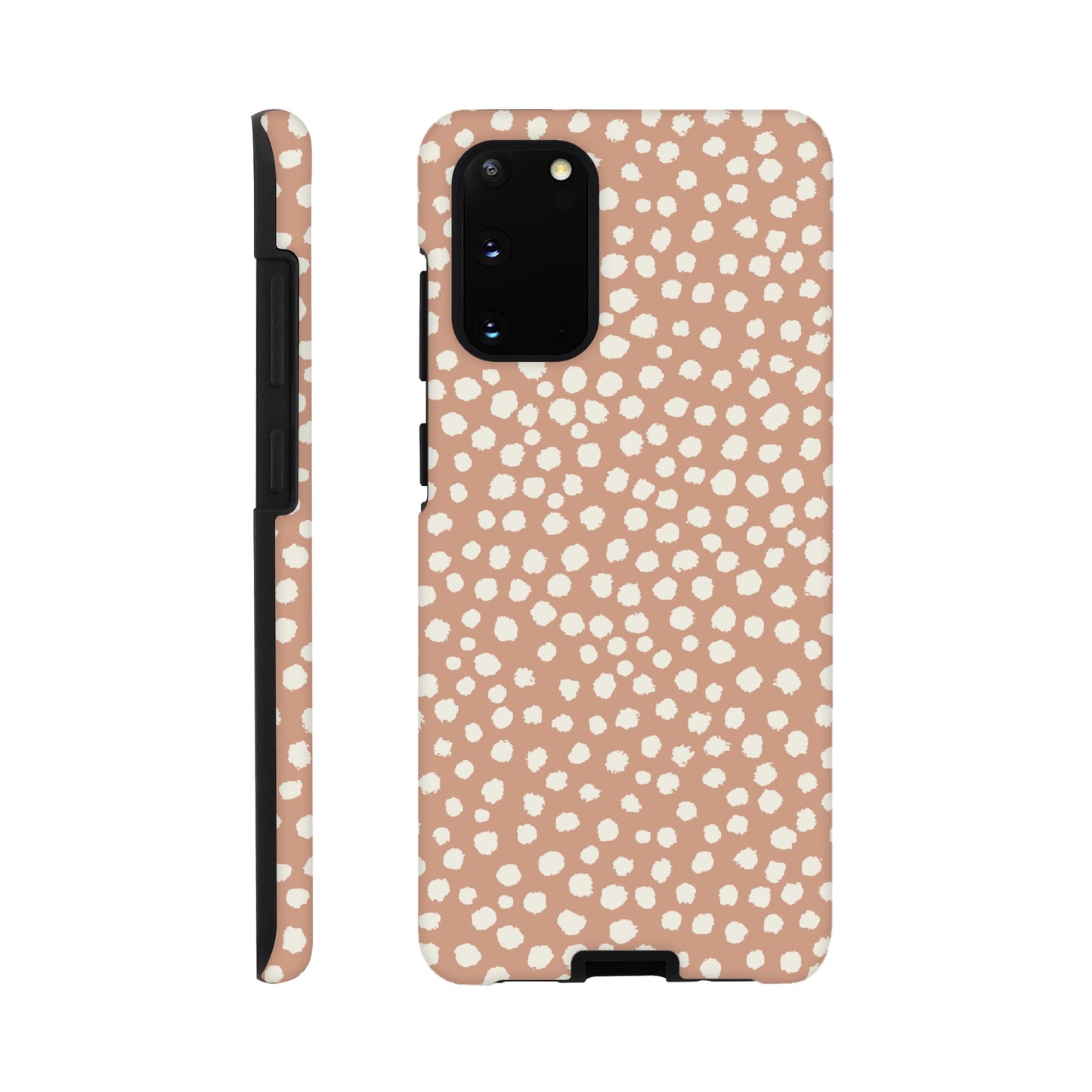 Dots Painted White on Tan - Phone Case