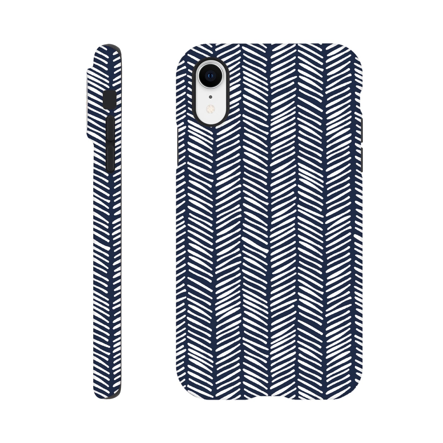 Herringbone Pattern in Navy Blue - Phone Case