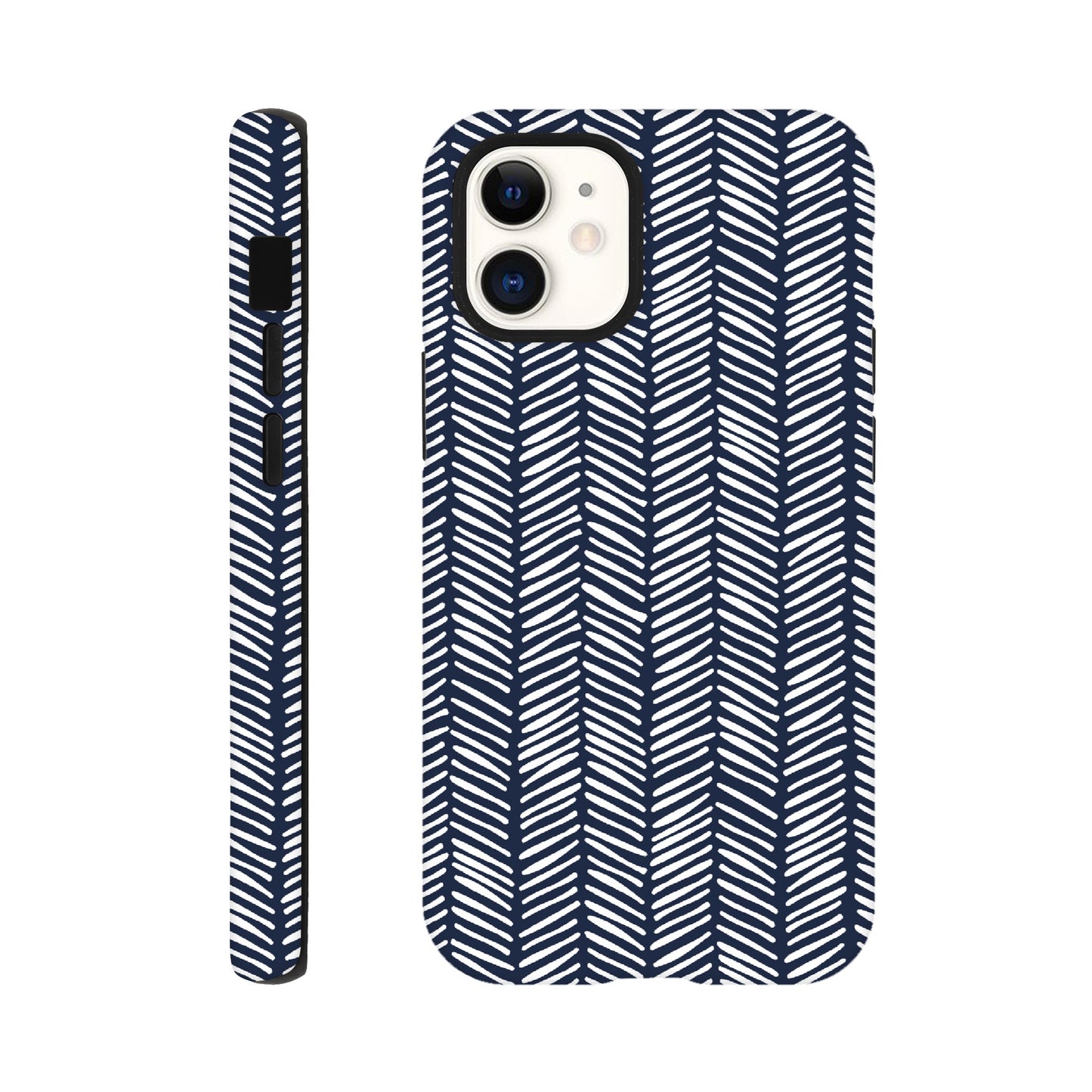 Herringbone Pattern in Navy Blue - Phone Case