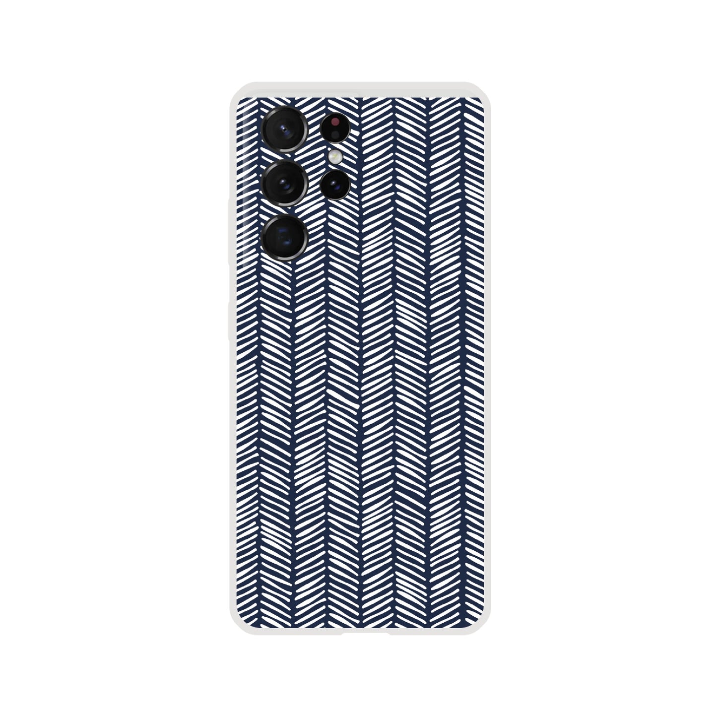 Herringbone Pattern in Navy Blue - Phone Case