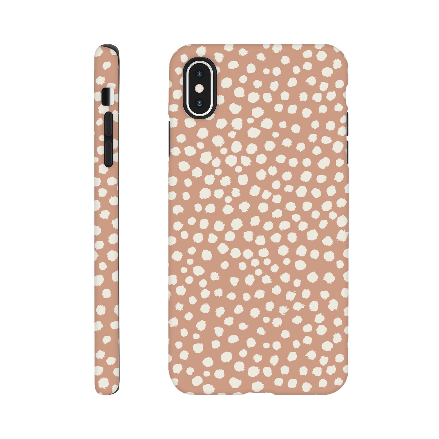 Dots Painted White on Tan - Phone Case