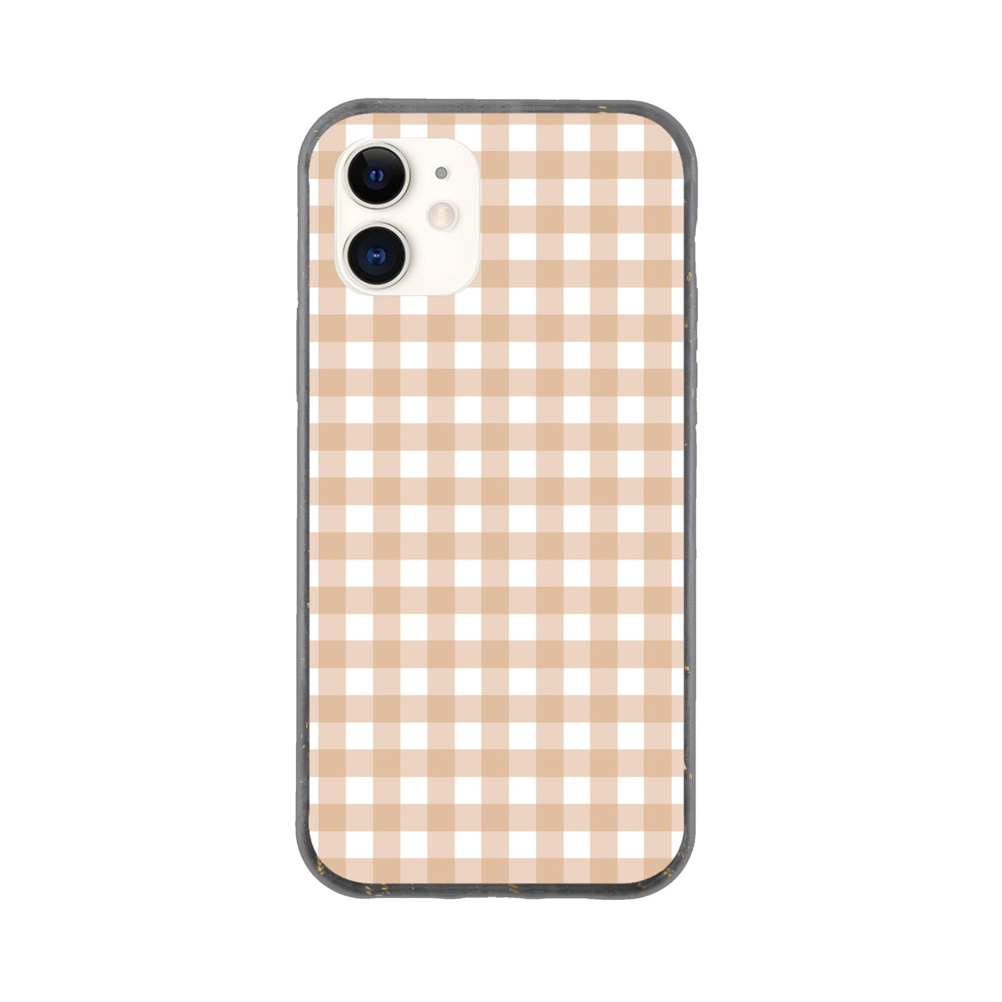 Tan and White Gingham Pattern Phone Case - Stylish and Protective