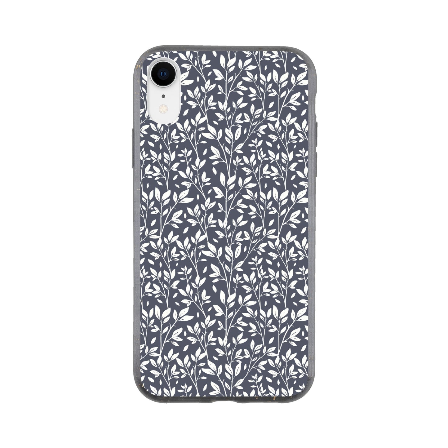 Deep Grey Botanical Leaves Phone Case - Stylish & Protective