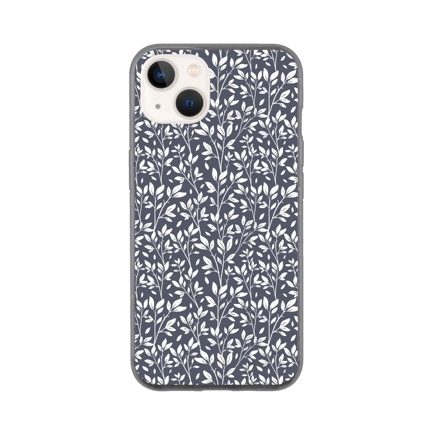 Deep Grey Botanical Leaves Phone Case - Stylish & Protective