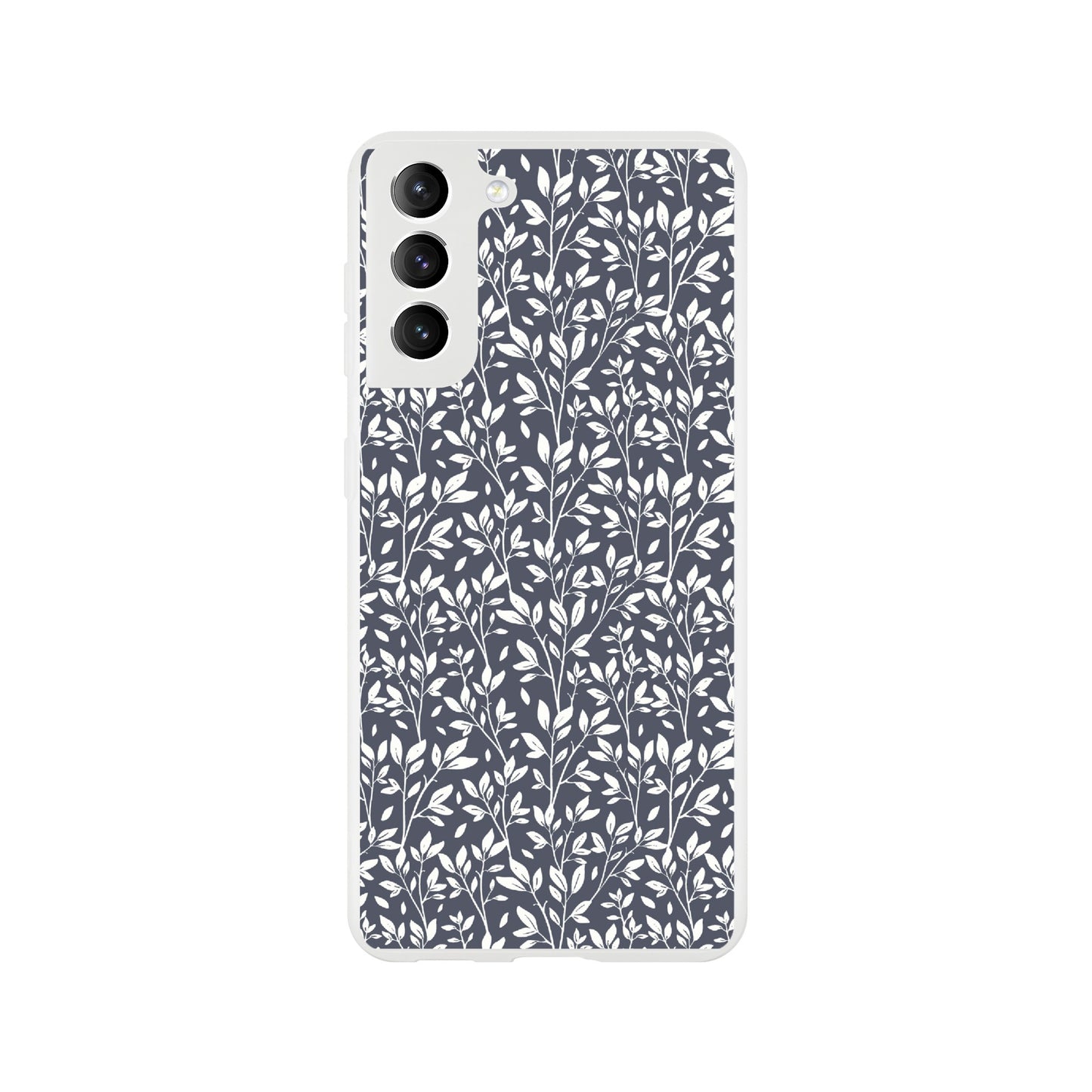 Deep Grey Botanical Leaves Phone Case - Stylish & Protective