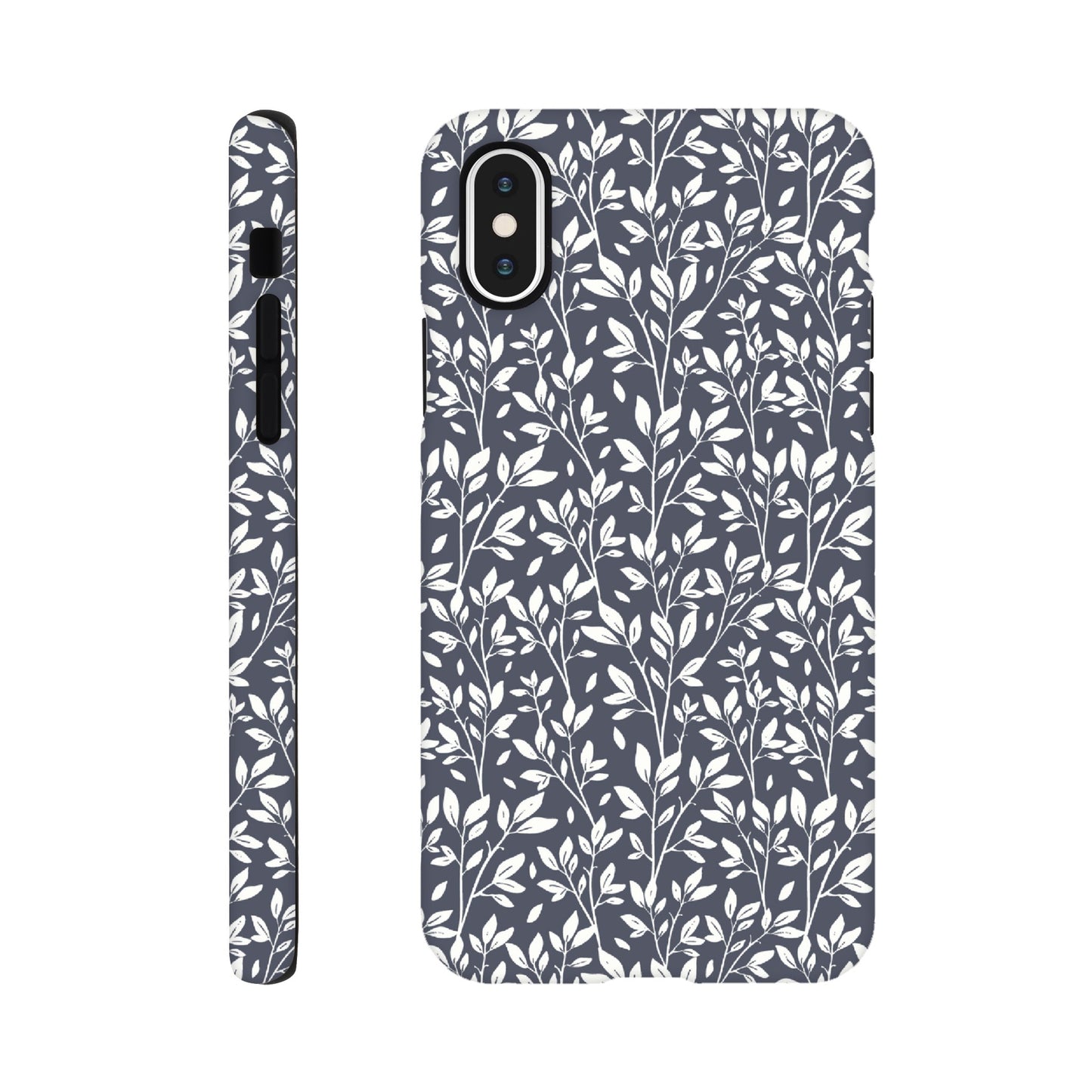 Deep Grey Botanical Leaves Phone Case - Stylish & Protective