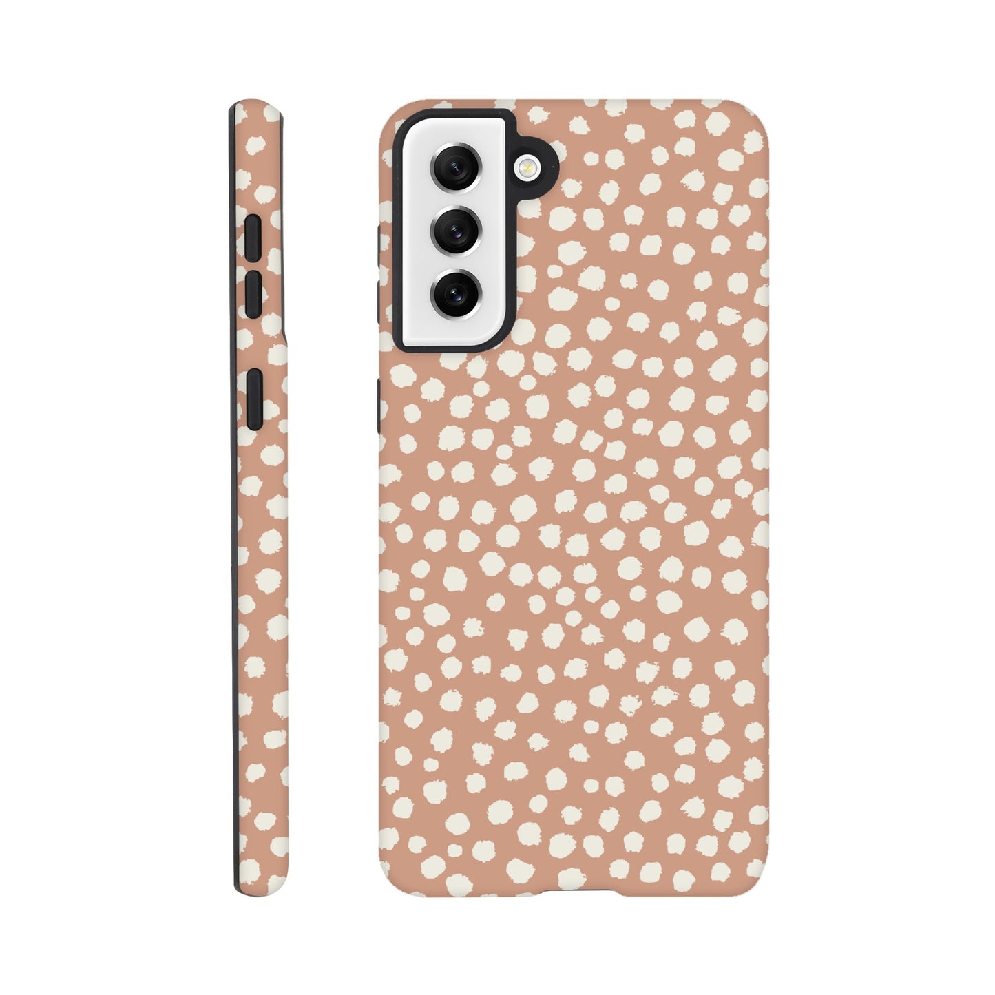 Dots Painted White on Tan - Phone Case