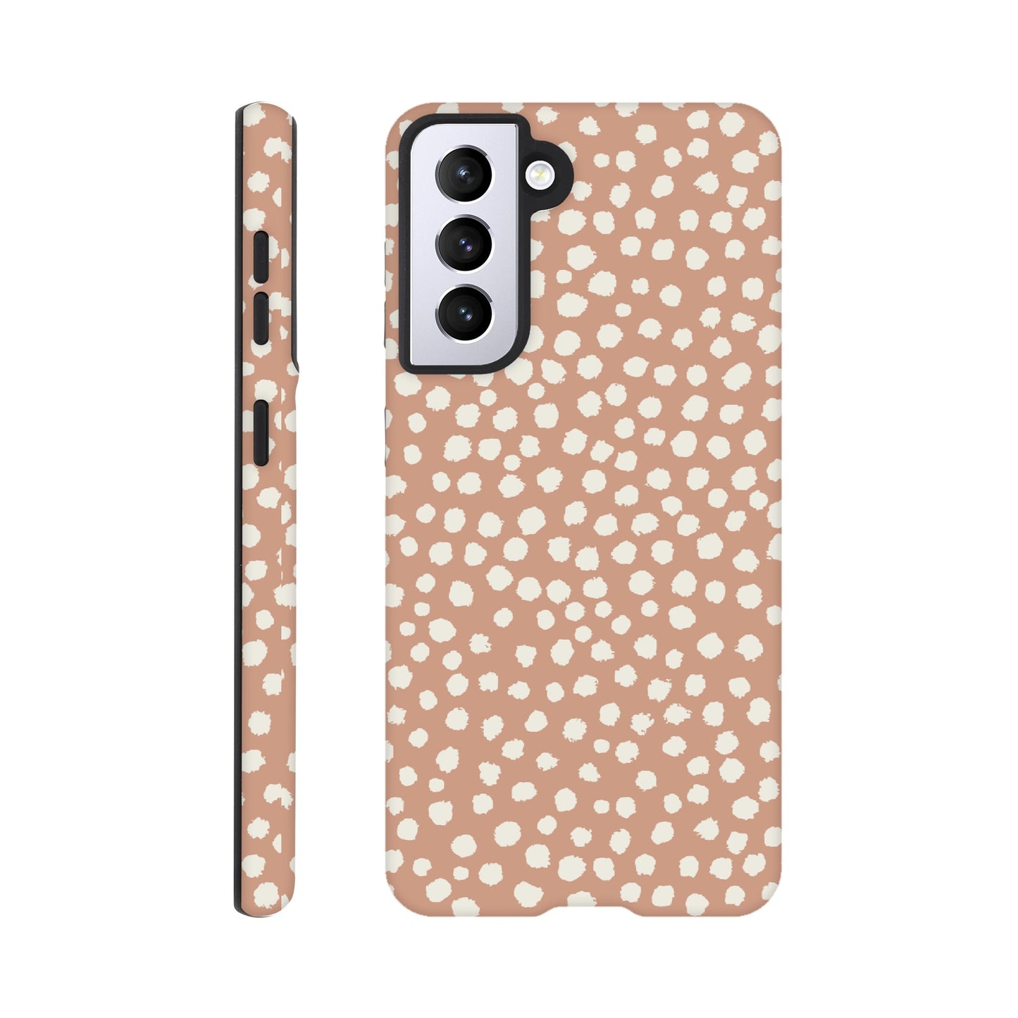 Dots Painted White on Tan - Phone Case