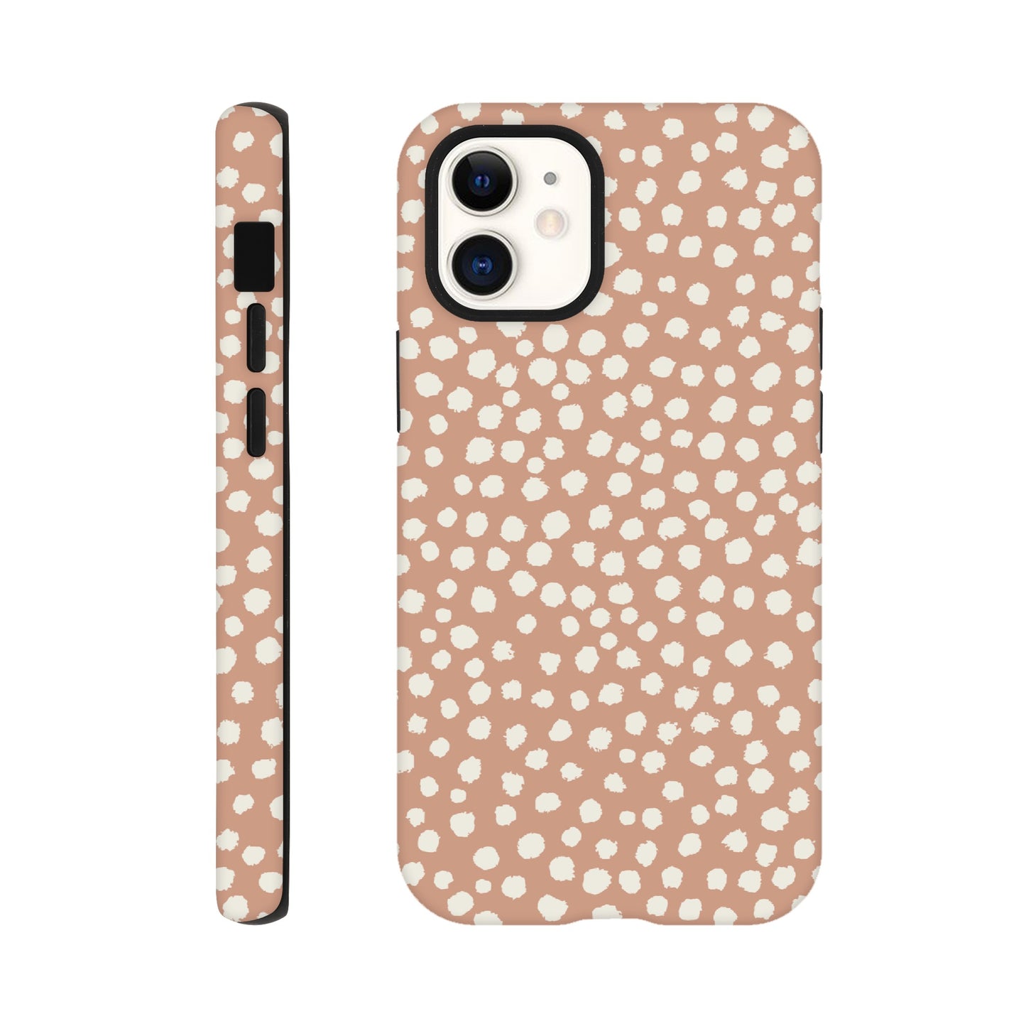 Dots Painted White on Tan - Phone Case