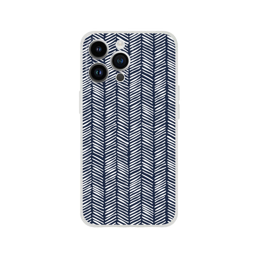 Herringbone Pattern in Navy Blue - Phone Case