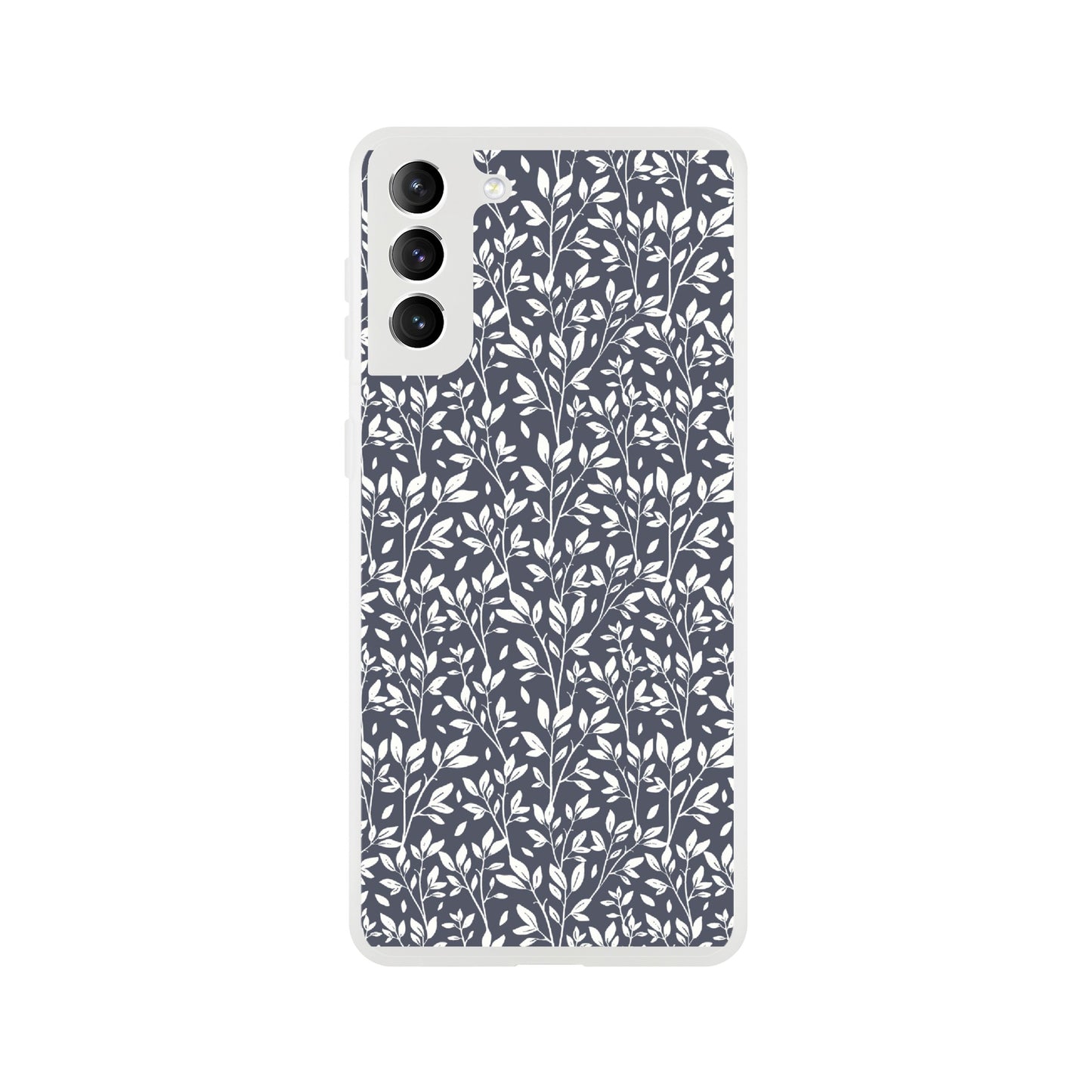 Deep Grey Botanical Leaves Phone Case - Stylish & Protective