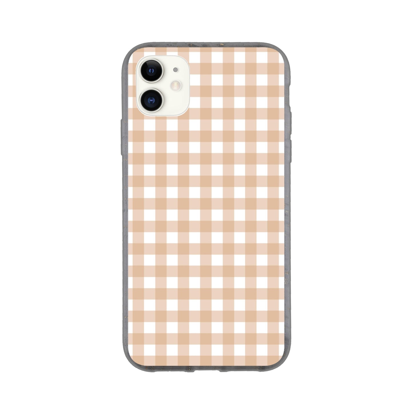 Tan and White Gingham Pattern Phone Case - Stylish and Protective