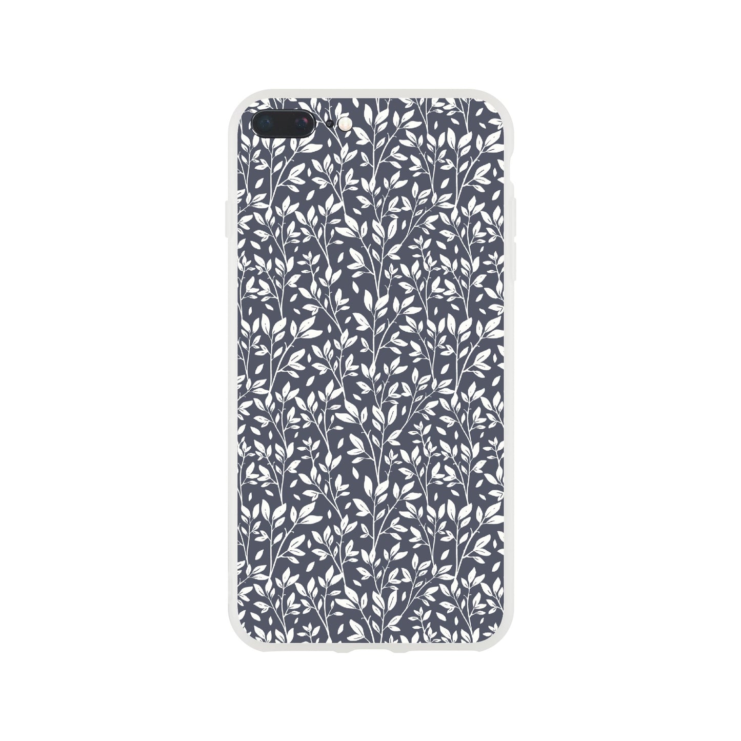 Deep Grey Botanical Leaves Phone Case - Stylish & Protective