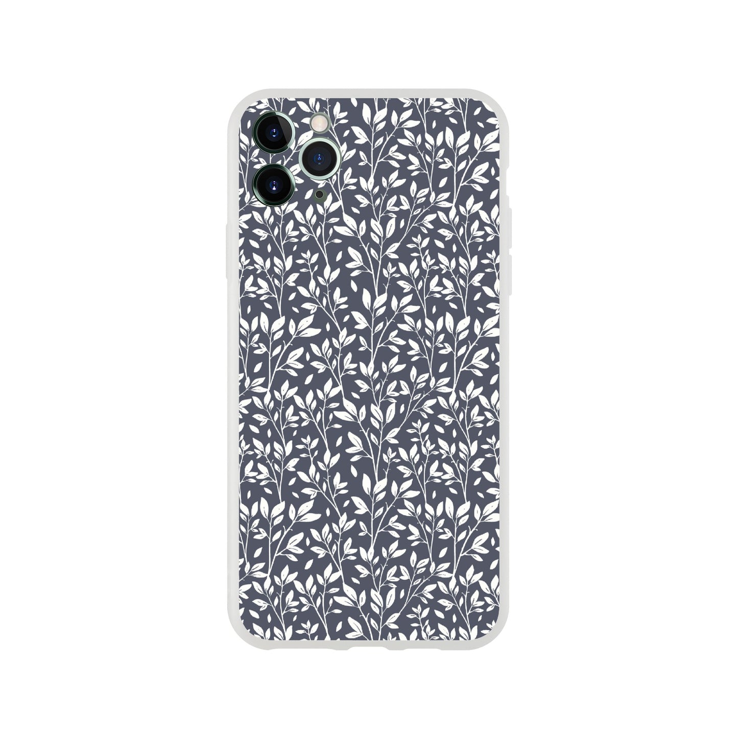 Deep Grey Botanical Leaves Phone Case - Stylish & Protective