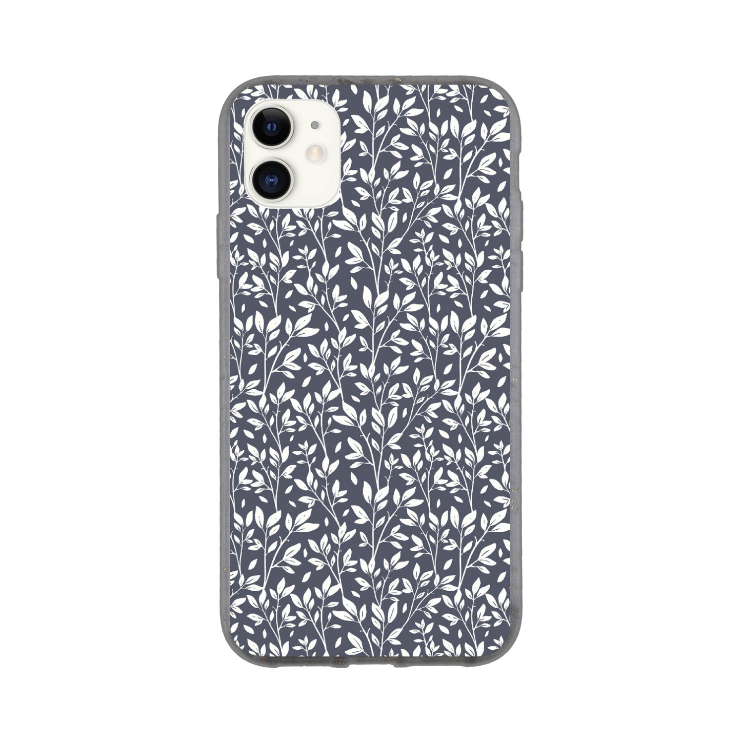 Deep Grey Botanical Leaves Phone Case - Stylish & Protective