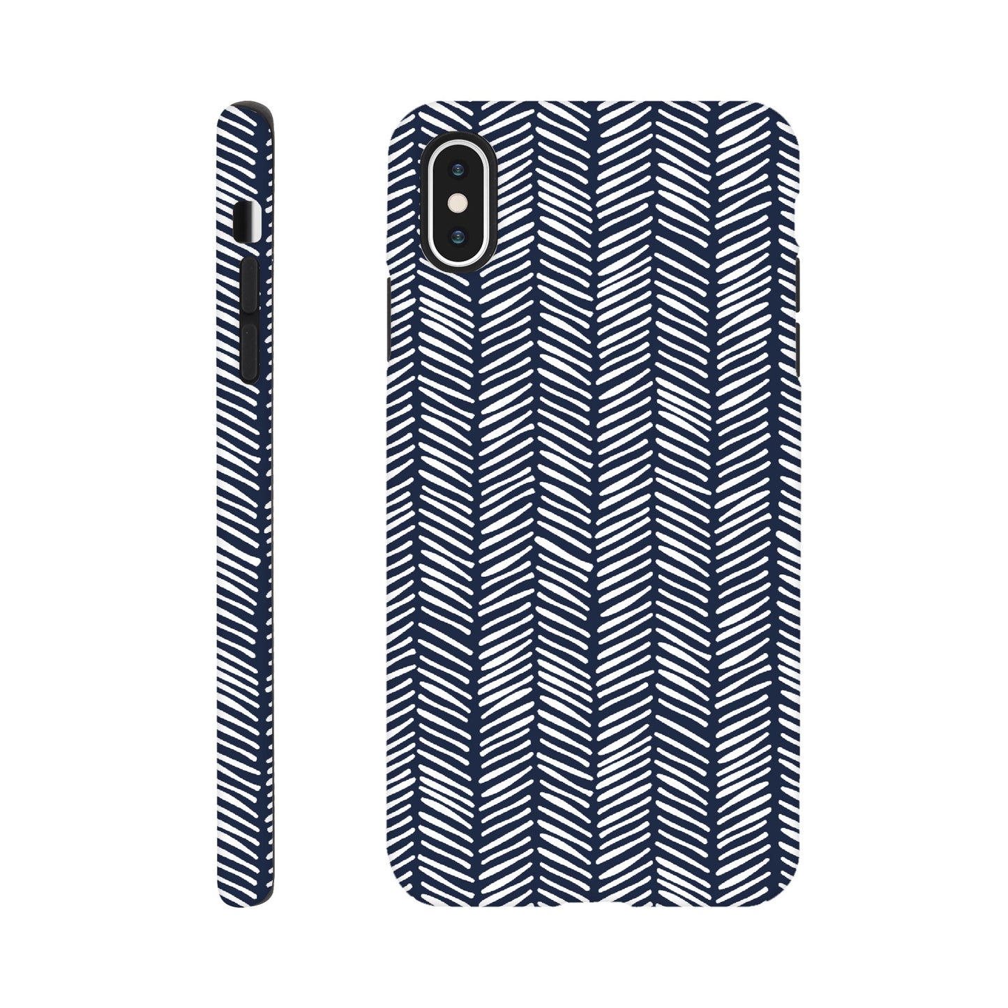 Herringbone Pattern in Navy Blue - Phone Case