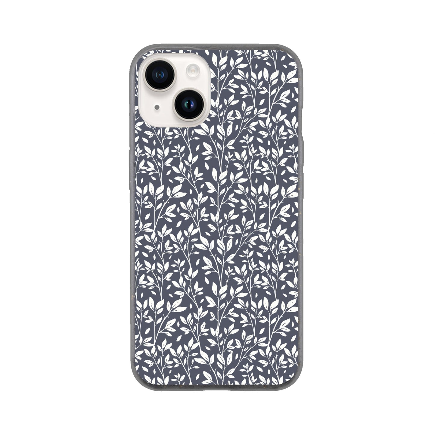 Deep Grey Botanical Leaves Phone Case - Stylish & Protective