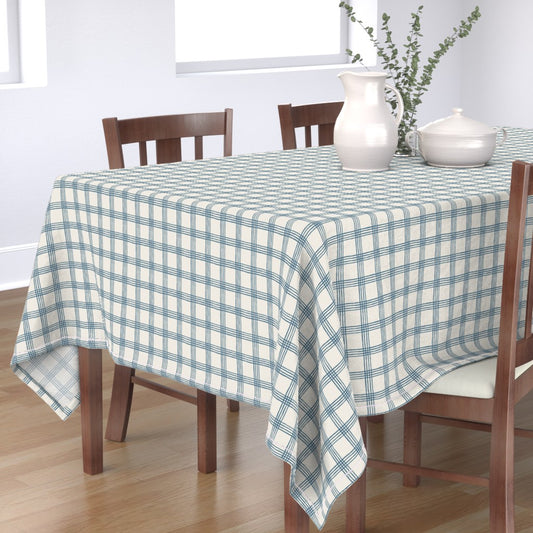 Handdrawn Stripes - Inky Blue + White - Tablecloth