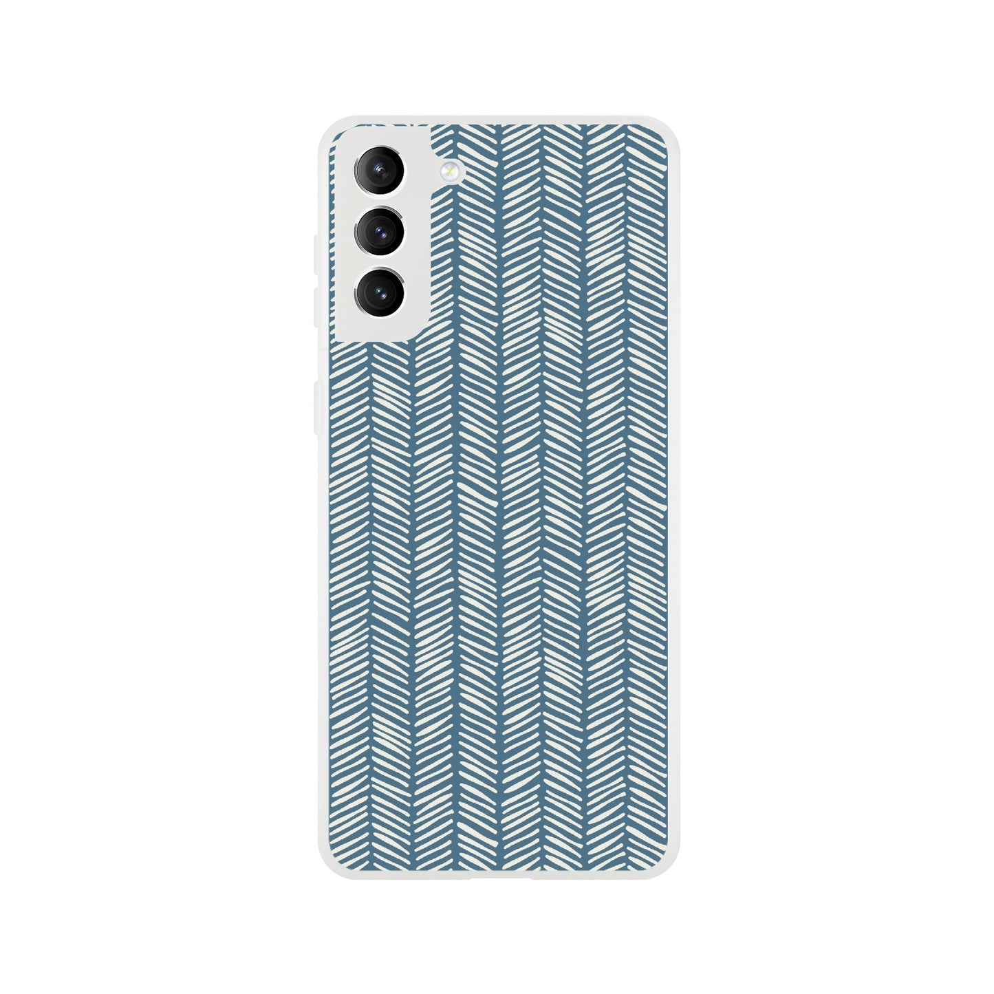 Herringbone Pattern in Inky Blue - Phone case