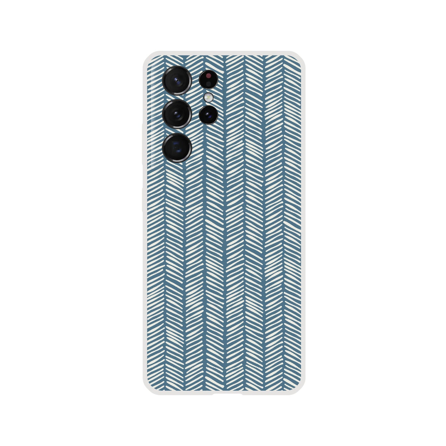 Herringbone Pattern in Inky Blue - Phone case