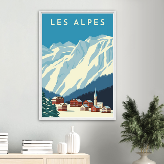 Les Alpes - Retro Travel Poster