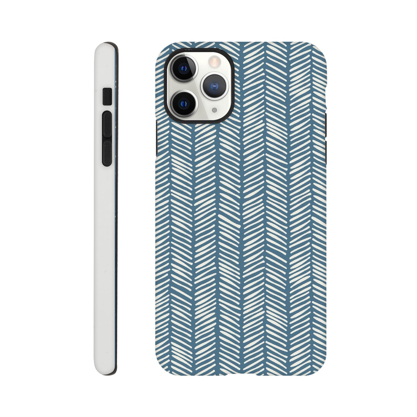 Herringbone Pattern in Inky Blue - Phone case