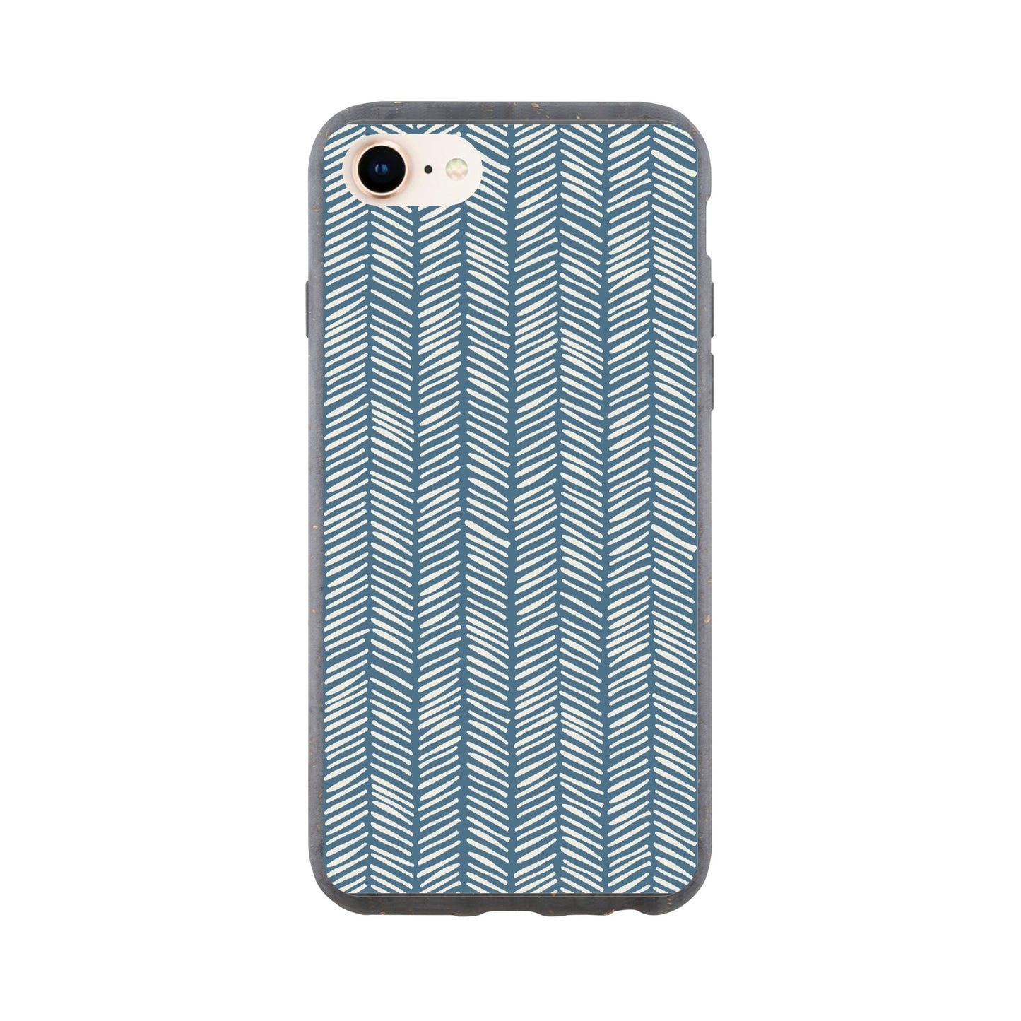 Herringbone Pattern in Inky Blue - Phone case