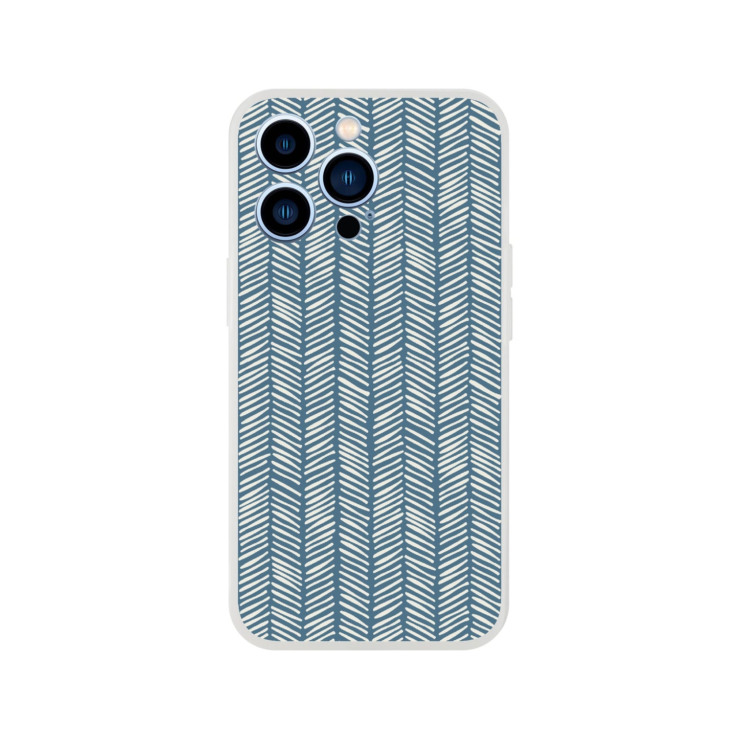 Herringbone Pattern in Inky Blue - Phone case