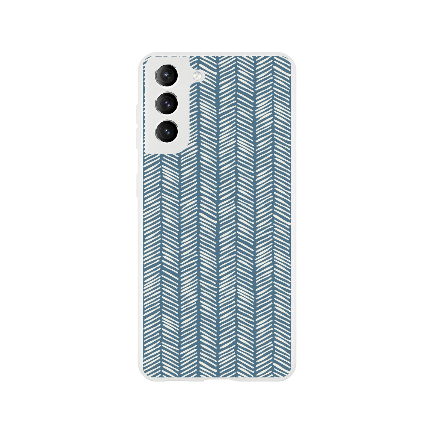 Herringbone Pattern in Inky Blue - Phone case