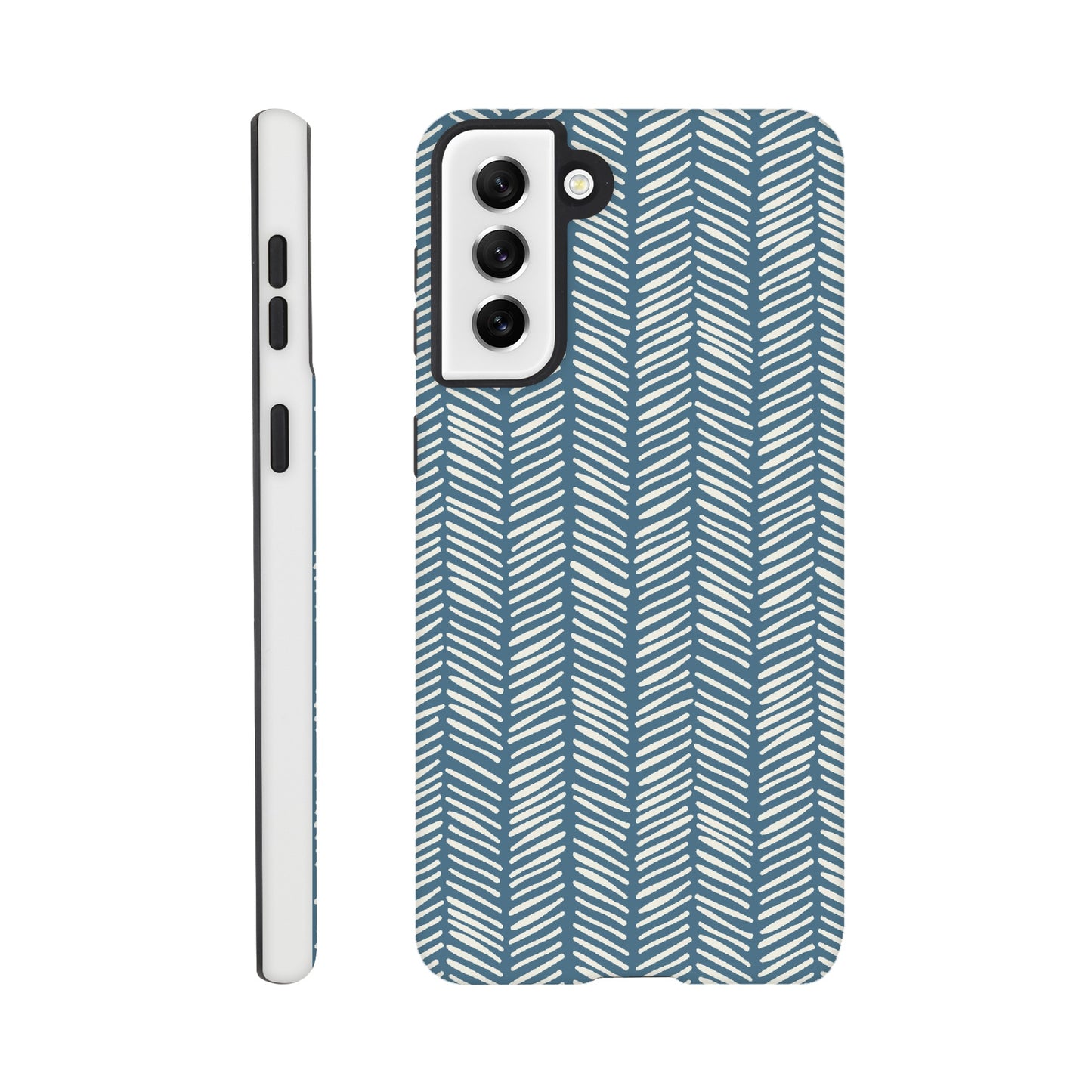 Herringbone Pattern in Inky Blue - Phone case