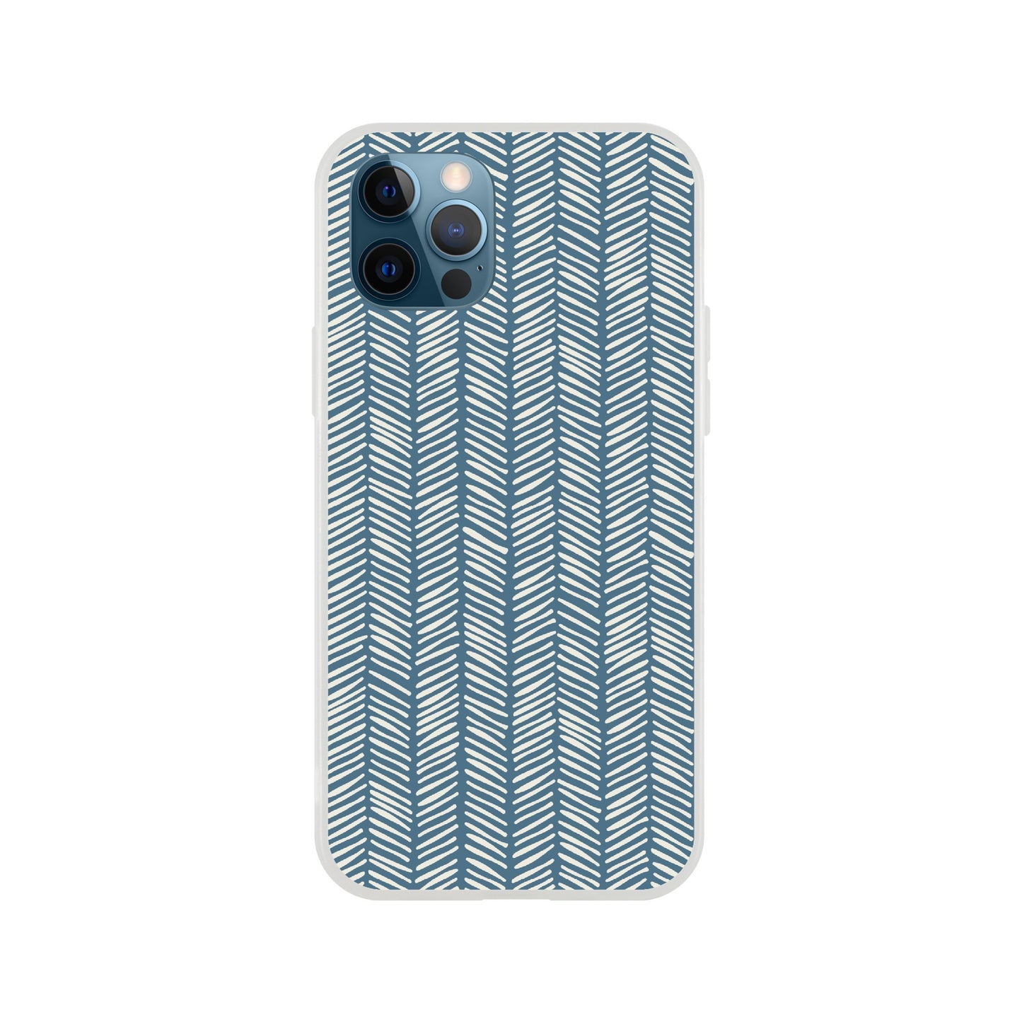 Herringbone Pattern in Inky Blue - Phone case