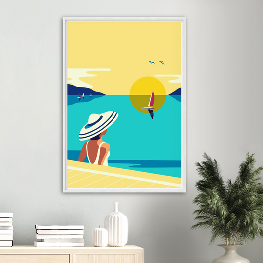 Coastal Water View - Vintage Travel Poster