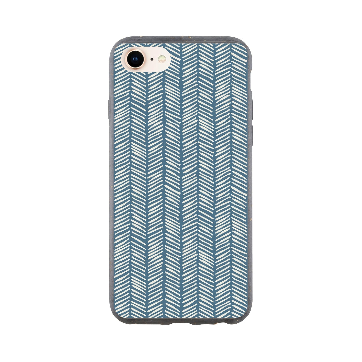 Herringbone Pattern in Inky Blue - Phone case