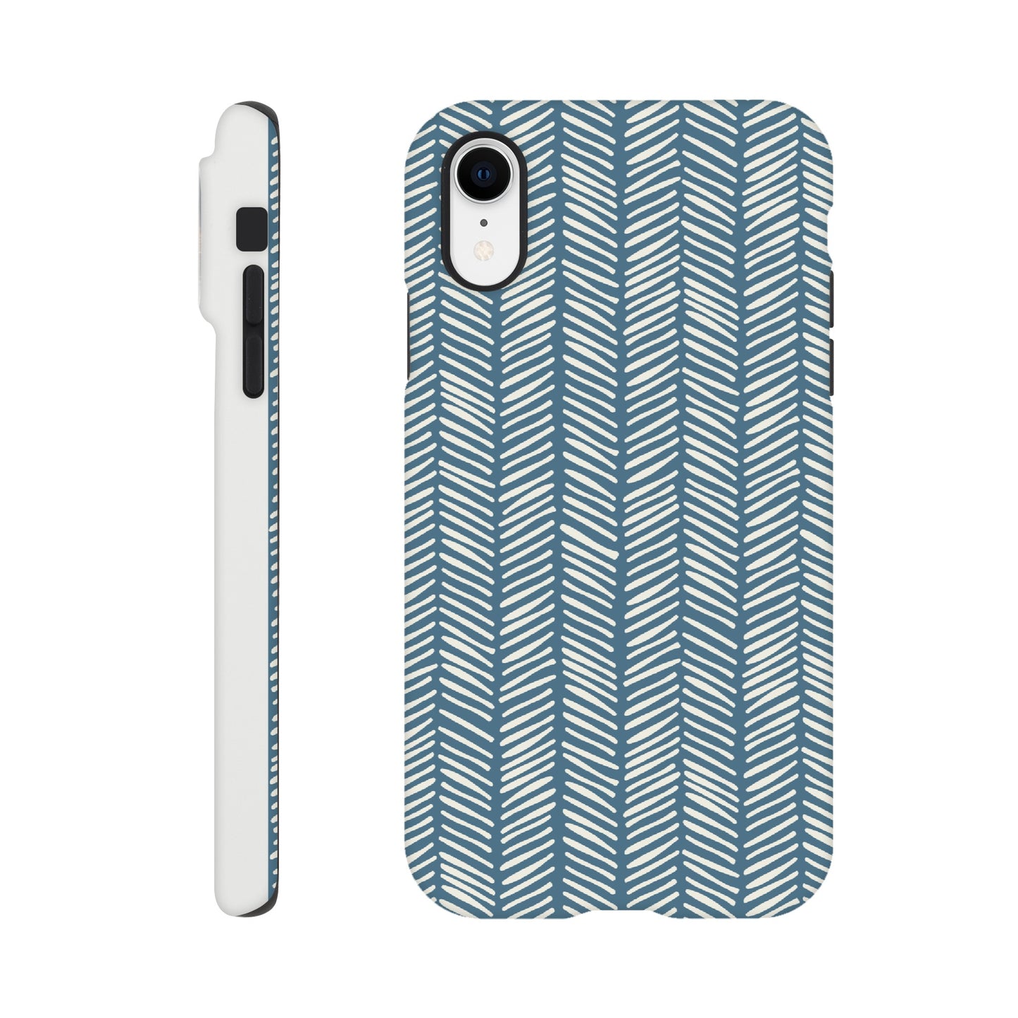 Herringbone Pattern in Inky Blue - Phone case