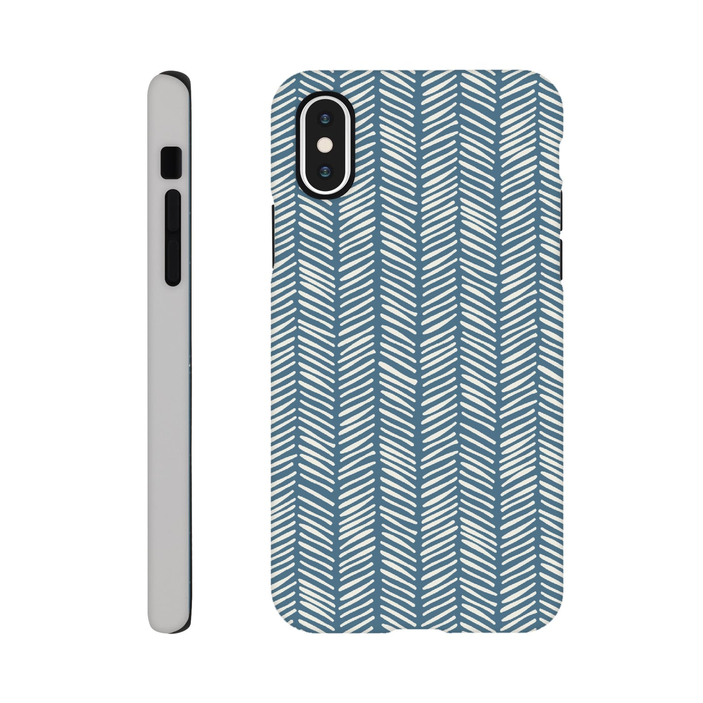 Herringbone Pattern in Inky Blue - Phone case