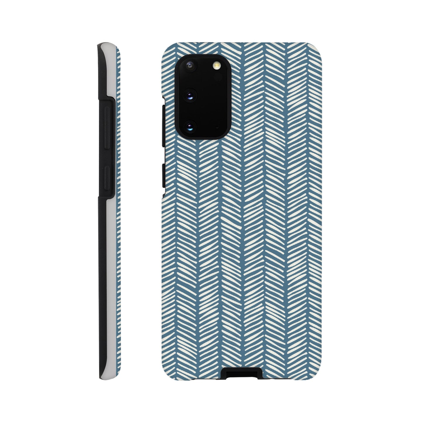 Herringbone Pattern in Inky Blue - Phone case