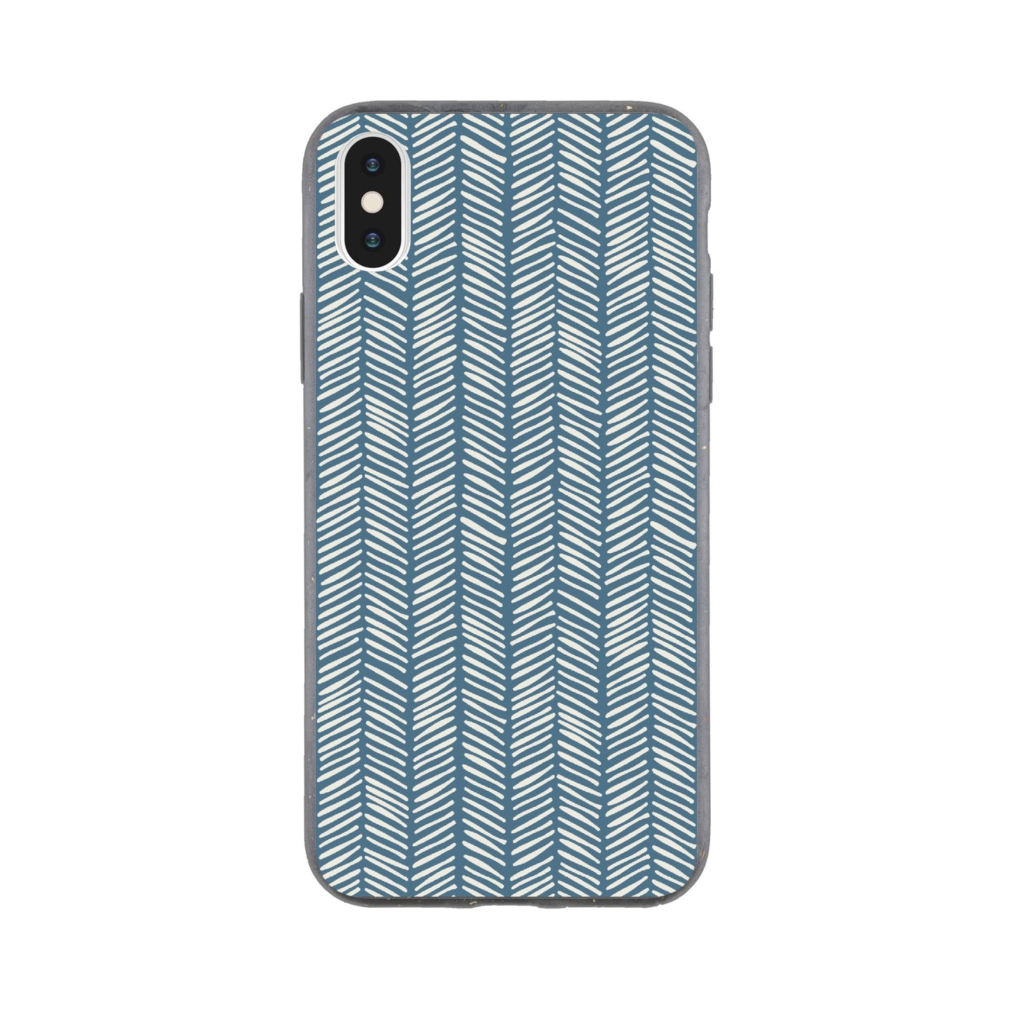 Herringbone Pattern in Inky Blue - Phone case