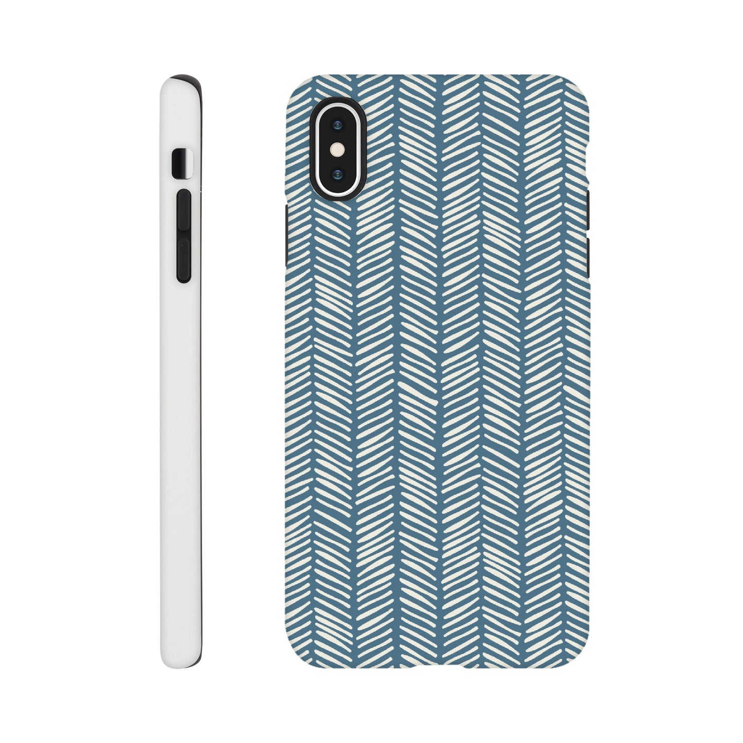 Herringbone Pattern in Inky Blue - Phone case